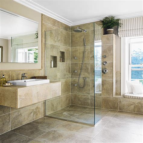 En Suite Bathroom With Large Format Tiles And Feature Shower Wet Room Bathroom Bathroom