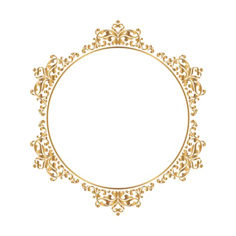 Gambar Bingkai Lingkaran Emas Dengan Desain Ornamen Mewah Lingkaran
