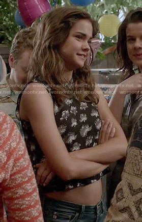 WornOnTV Callies Black And White Printed Top On The Fosters Maia Mitchell Clothes And