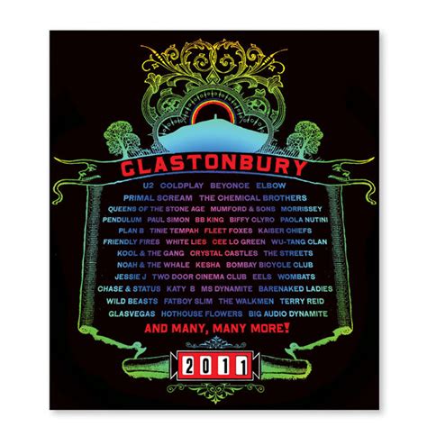 2011 Stanley Donwood Line Up Poster Glastonbury Festival