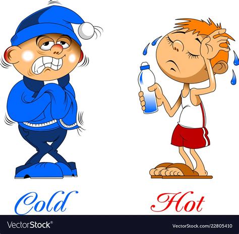 Hot And Cold Temperatures Royalty Free Vector Image Senses Preschool Weather Theme