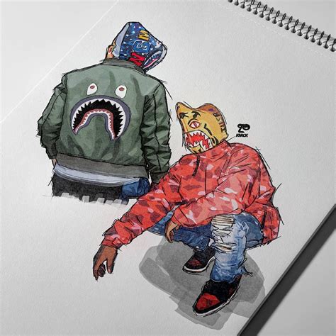 How To Draw A Bape Koreaartillustration