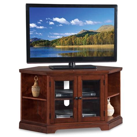 Leick Home Riley Holliday Traditional Brown Cherry Corner Tv Stand