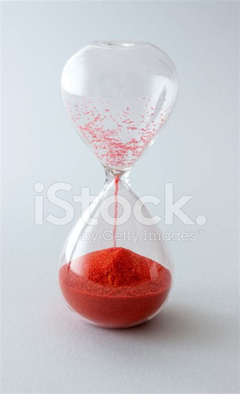 Hourglass With Red Sand Time Expired Stock Photo Royalty Free