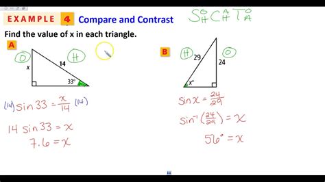 Solve for x and find the measures of angle abc. 8-3 Solving Right Triangles - YouTube