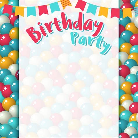 Birthday Party Background Vector Premium Download