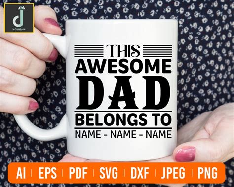 This Awesome Dad Belongs To Svg Fathers Day Svg Awesome Dad Etsy