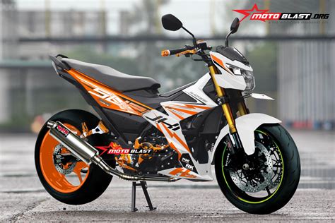 Satria 2tak yang dimodifikasi adalah salah satu konsep ubahan motor yang berfokus pada spare part dan varian warna cat yang bagus. Modifikasi striping Suzuki Satria FU 150 FI Drift Battle ...