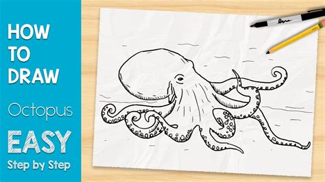 how to draw an octopus in 5 minutes easy step by step youtube