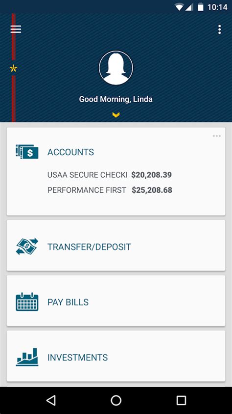 Usaa is no longer among the latter category, as the association has updated its app with the biometrics api. USAA Mobile - Android Apps on Google Play