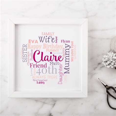 Free delivery & returns available. personalised 40th birthday gift for her by hope and love ...