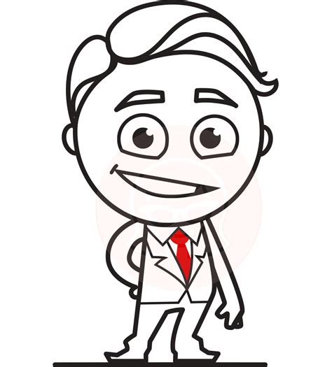 Outline Man In Suit Cartoon Vector Character AKA Ben The Banker