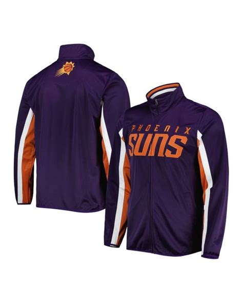 G Iii Sports By Carl Banks Purple Phoenix Suns Contender Wordmark Full Zip Track Jacket In Blue