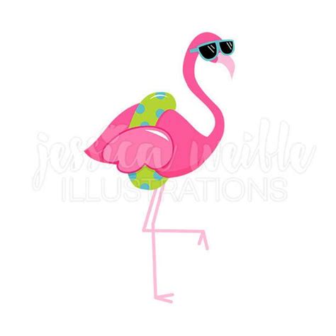 Sunglasses Flamingo Cute Digital Clipart Cute Flamingo