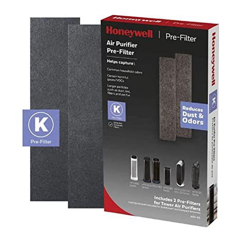 Honeywell Household Odor And Gas Reducing Pre Filter 2 Pack Black