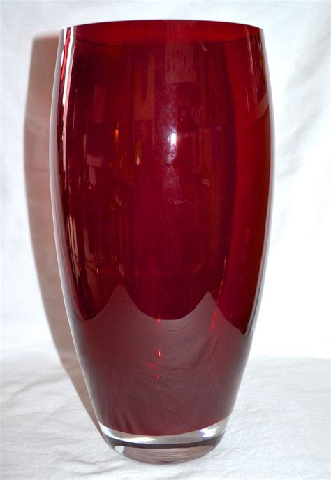 Large Deep Red Glass Poland Made For Bombay Company Vase Sold On Ruby Lane