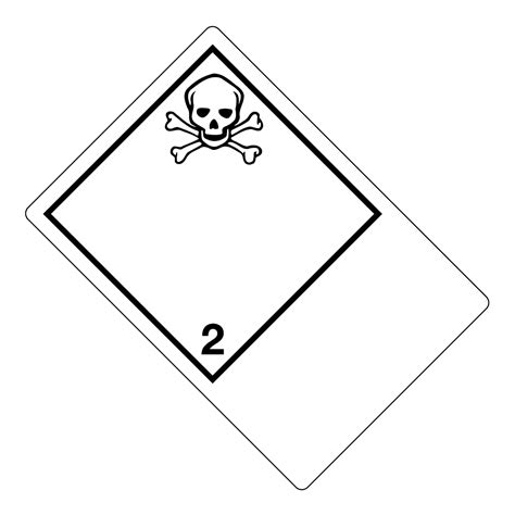 Hazard Class Toxic Gas Non Worded Shipping Name Large Tab