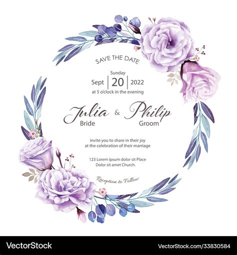 Purple Wedding Invitation Template Wedding Invite With Purple Uk Ubicaciondepersonascdmxgobmx
