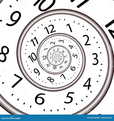 Spiral Clock Concept Of Infinite Time Stock Illustration