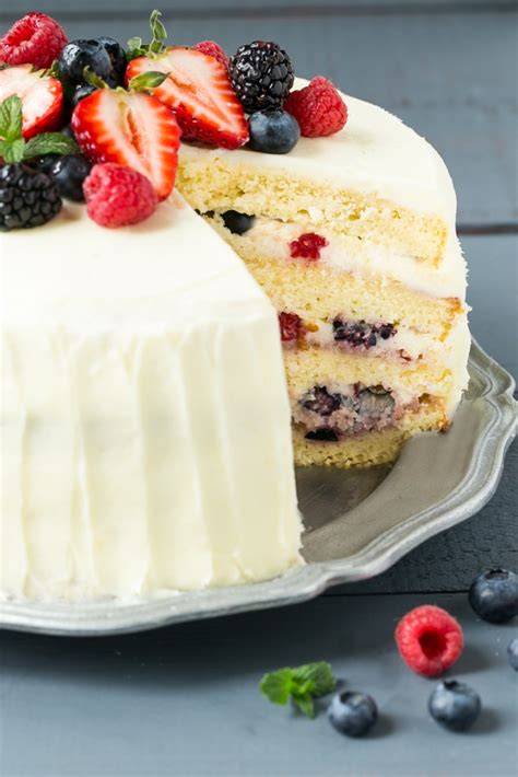 This berry chantilly cake is loaded with 4 different berries, sweet mascarpone cream cheese frosting, and 4 fluffy vanilla cake layers. Berry Chantilly Cake | Bob's Red Mill's Recipe Box