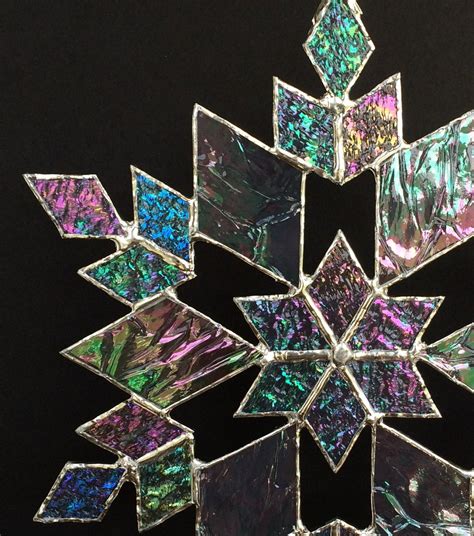 Stained Glass Snowflake Suncatcher Design 17