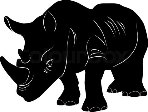 Vector Illustration Of Rhinoceros Silhouette Stock Vector Colourbox