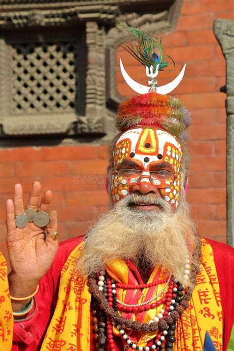 Kathmandu Nepal January 14 2015 Portrait Of A Sadhu Holy Man In