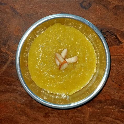 Indian Sweet Badam Halwa Or Almond Pudding Stock Photo Image Of