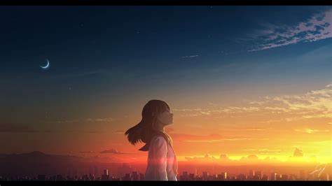 Calming Anime Sunset Wallpapers Wallpaper Cave