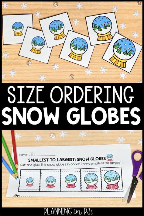 Snow Globes Size Ordering From Smallest To Largest Winter Theme