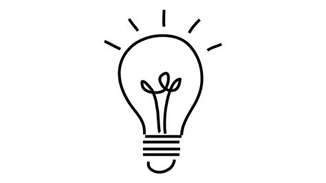 Thought Bulb Idea Line Drawing Illustration Stock Motion Graphics Sbv