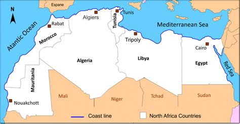 Geographical Extent Of North African Countries Download Scientific