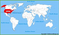 USA (United States) location on the World Map