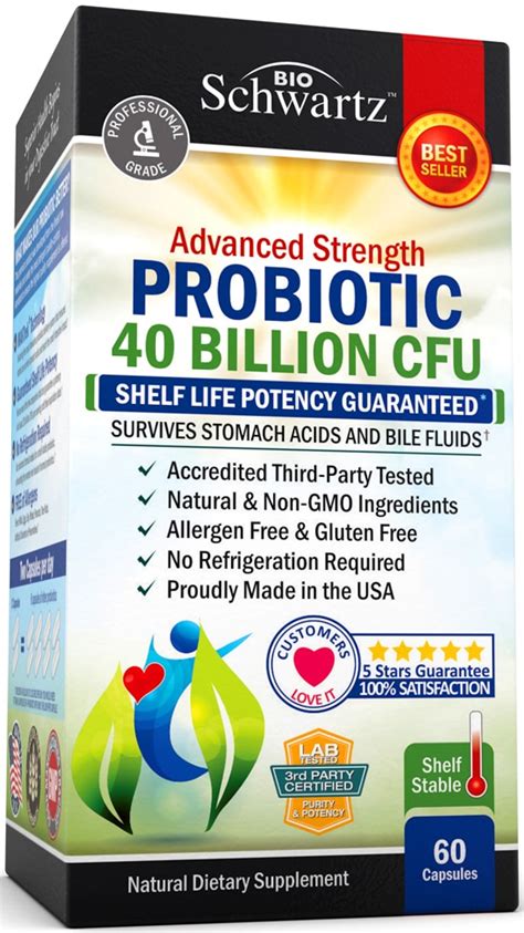 Bioschwartz Advanced Strength Probiotic 40 Billion Cfu 60 Capsules