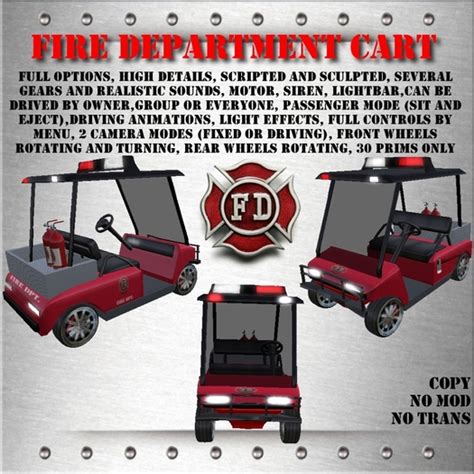 Second Life Marketplace Fire Department Golf Cart Fire Department