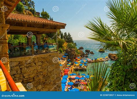 Antalya Turkey Mermerli Beach With Clear Blue Water In Old Town