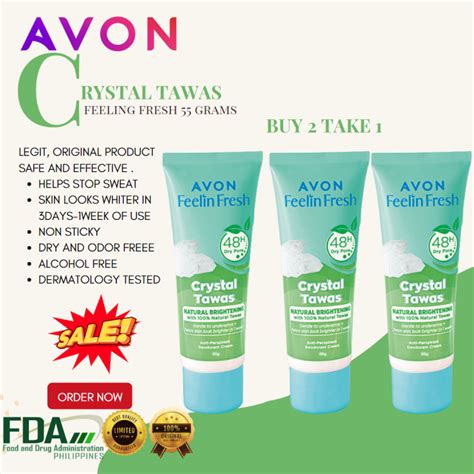 Avon Feelin Fresh Crystal Tawas Quelch Deodorant Buy1take1 55g 2