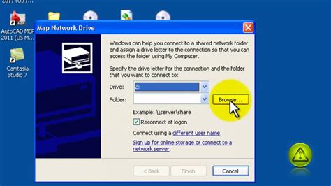 How To Map A Network Drive In Windows Xp Youtube