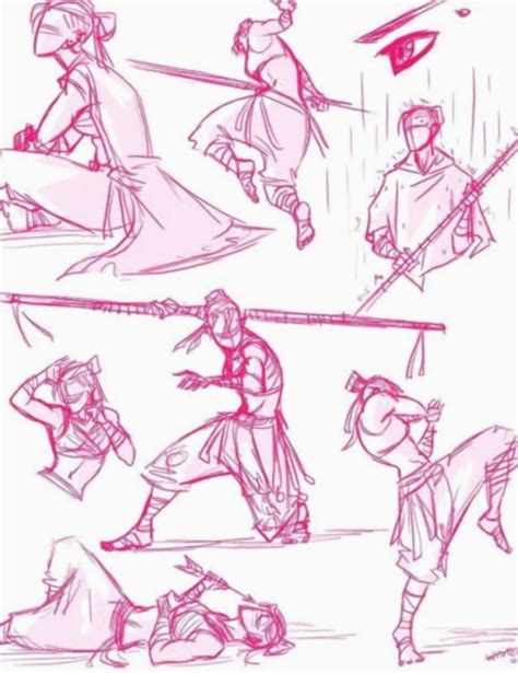 Anime Sword Fighting Poses Drawing Kirei Wallpaper
