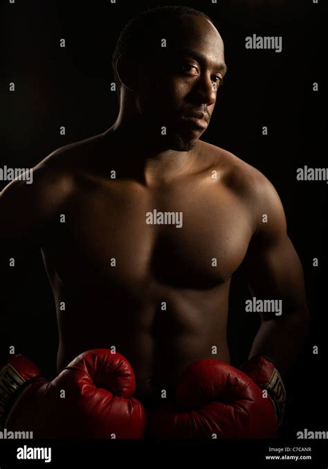 Portrait Of Boxer With Boxing Gloves Stock Photo Alamy