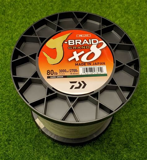 Dark Green Daiwa JBGD8U80 3000DG J Braid Grand 8X Bulk Spool 3000yds 80