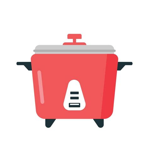 Rice Cooker Clipart Vector Illustration Simple Red Electric Cooker