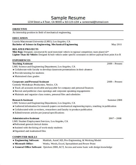 Our mechanical engineering resume sample and expert tips will give you an edge over the competition. Mechanical Engineering Student Resume - Free Resume Templates