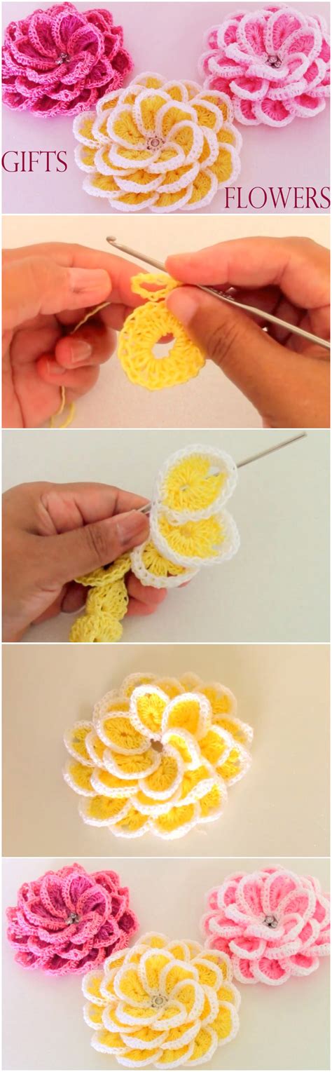 How to basic crochet flower crafting pinterest crochet. Very Beautiful Fast And Easy Crochet Flower - ilove-crochet