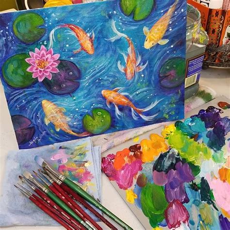 Such A Pretty Palette For Todays Painting Check Out My Koi Fish