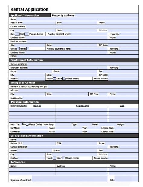 Sample Rental Application Template Forms 2022 Artofit