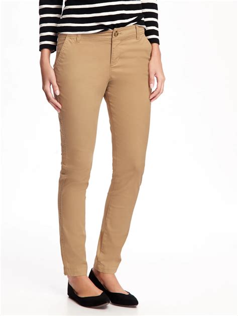 Mid Rise Skinny Everyday Khakis For Women Old Navy Khaki Pants