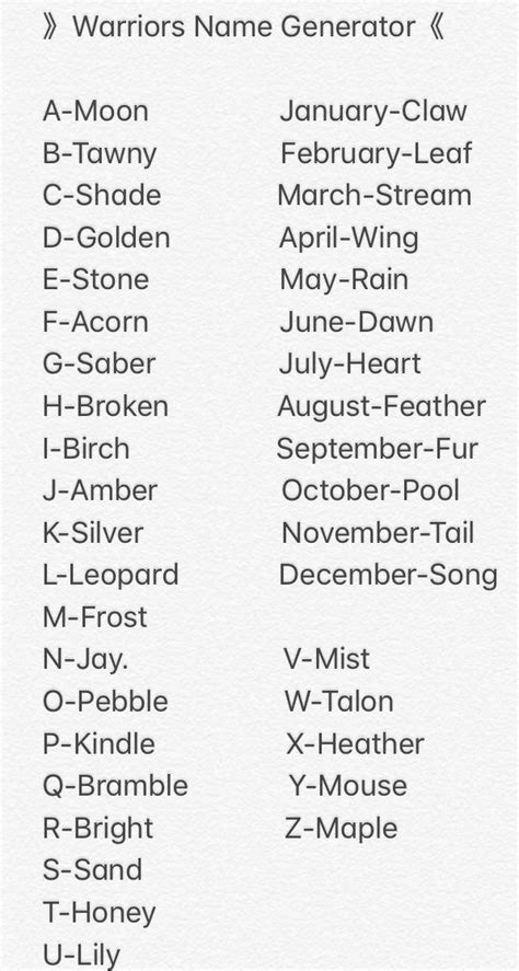 Finding warrior cat names for your pet feline is a great way of highlighting their character and ferocious lineage. Warriors Name Generator #catfacts | Warrior cats, Kriegerin