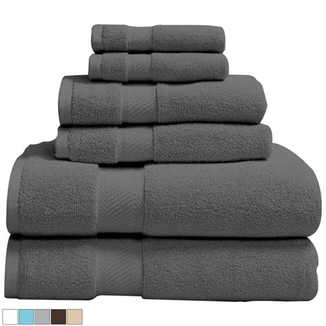 Sidedeal Luxury Home 100 Organic Cotton 6 Piece Bath Towel Set