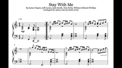 Stay With Me Sam Smith Intermediate Piano Sheet Music Youtube